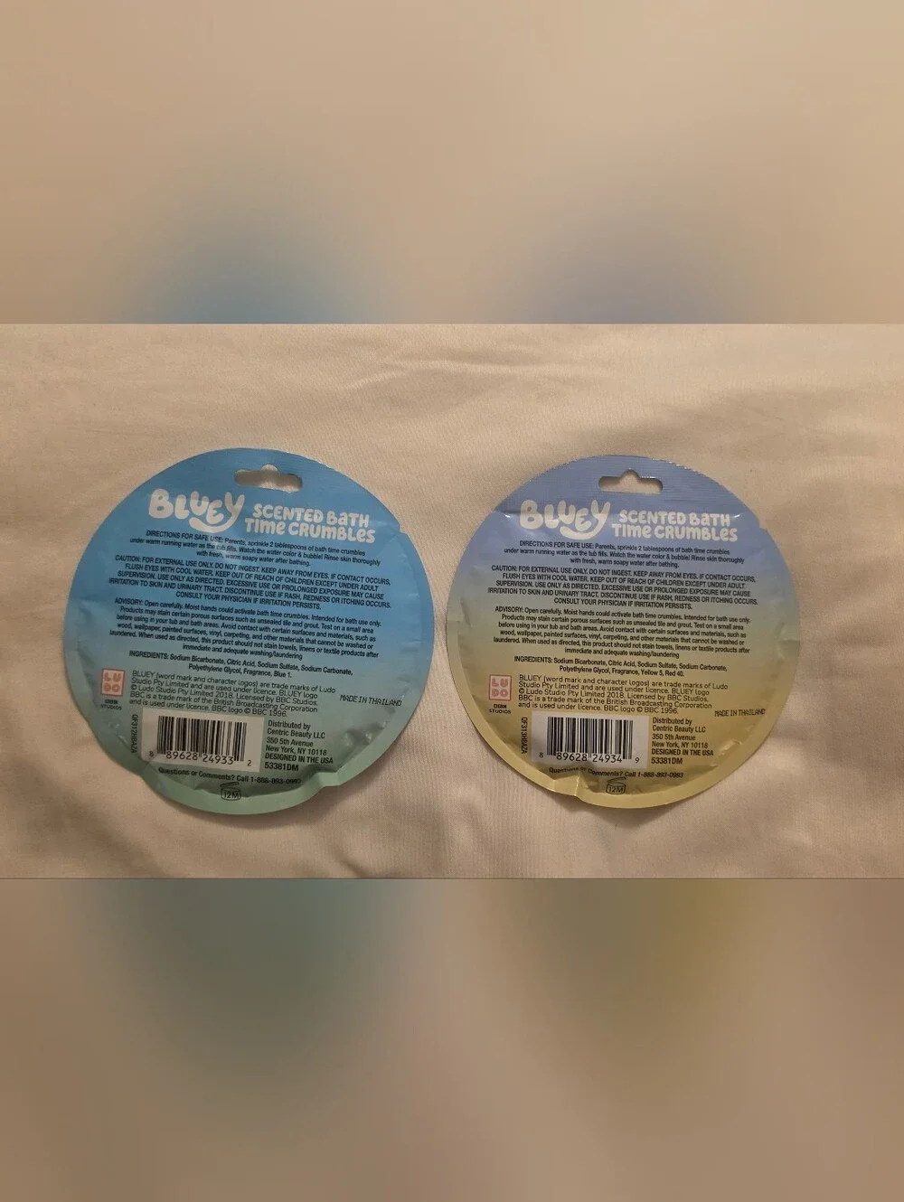 Bath Time Crumbles Bluey & Bingo Two Packs Blueberry and Mango Scented Bubbles